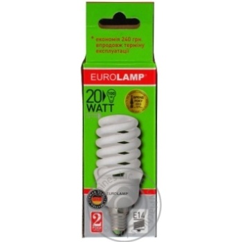 Лампа енергозберігаюча Eurolamp T2 Spiral 20W 4100K E14 артикул LN-20144 - купити, ціни на NOVUS - фото 6