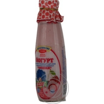 Yogurt Voloshkove pole Dessert cherry 2.4% 750g glass bottle Ukraine - buy, prices for NOVUS - photo 2