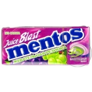 Гумка жувальна Mentos Juice Blast Виноград 15г - купить, цены на - фото 1