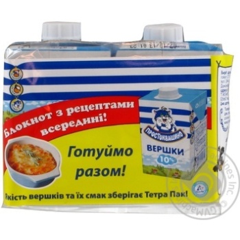 Вершки 10% Простоквашино мультипак тетра-слім 400г - купить, цены на - фото 3