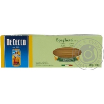 Макарони De Cecco Spaghetti Biologica №12 500г