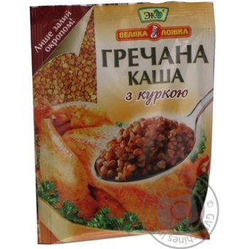 Buckwheat porridge Eco Velyka Lozhka with chicken quick-cooking 38g - buy, prices for MegaMarket - photo 1