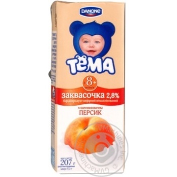 Enriched milk starter Tema Zakvasochka with peach filling for 8+ months babies 2.8% 207g tetra pak Ukraine - buy, prices for NOVUS - photo 2