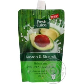 Гель для душу Fresh Juice Avocado, Rice milk д/п 170мл - купить, цены на - фото 1