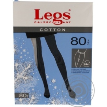 Колготки жіночі LEGS 601 COTTON 80 NERO №1/2 купить, цены на МегаМаркет - фото 1