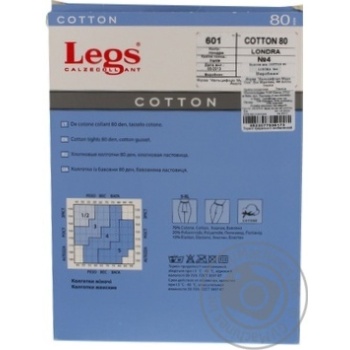 Колготки жіночі LEGS 601 COTTON 80 LONDRA №4 купити, ціни на МегаМаркет - фото 2
