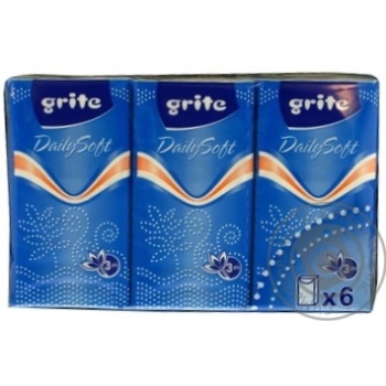 Хустинки носові паперові Grite Daily Soft 6-10