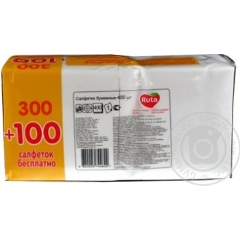 Серветки Рута білі Mega-pack 24*24см 400шт. х12 купити, ціни на МегаМаркет - фото 3
