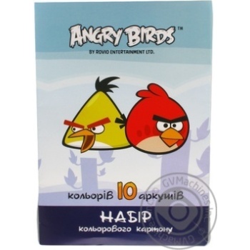 Картон кольоровий 10арк.А4 Cool for School Angry Birds AB03200