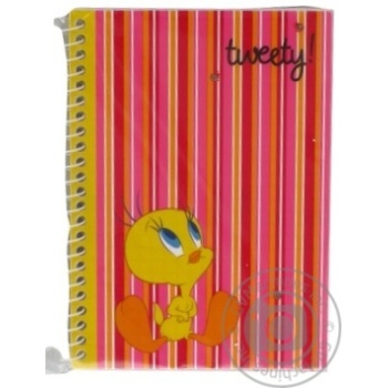 Блокнот, А6, 48арк.Cool for School Tweety кріплення блоку - бічна спіраль TW05270-03 - купить, цены на NOVUS - фото 8