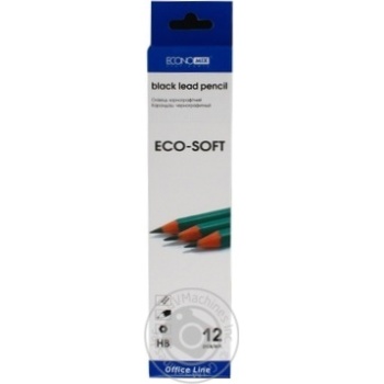 Economix Eco Soft HB Sharpened Black Lead Pencil with Eraser - buy, prices for COSMOS - photo 1