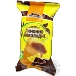 Морозиво Три ведмеді Лимонно-шоколадне вершкове двошарове у вафельному стакані 70г