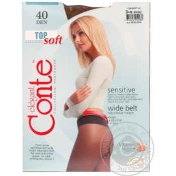 Колготы женские Conte Elegant Top Soft 40ден р.3 bronz - купить, цены на - фото 1