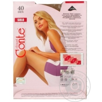 Колготи жін. поліамідні Conte Elegant Solo 40 р.3 Natural купить, цены на МегаМаркет - фото 3