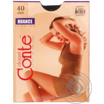 Tights Conte grafit polyamide for women 40den 2size - buy, prices for MegaMarket - photo 1