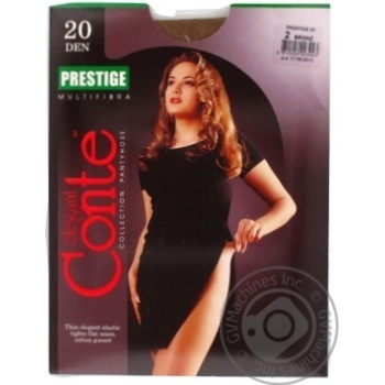 Tights Conte Prestige bronze polyamide for women 20den 2size - buy, prices for MegaMarket - photo 3