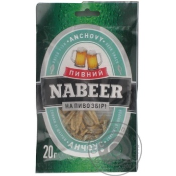 Анчоус Nabeer Пивной солено-сушеный 20г купить, цены на МегаМаркет - фото 1