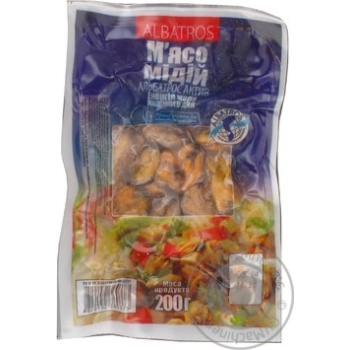 Seafood mussles Albatros frozen 200g vacuum packing - buy, prices for MegaMarket - photo 1