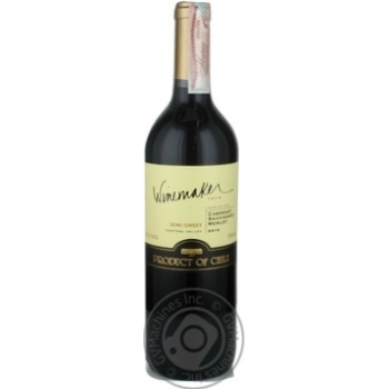 Winemaker Cabernet Sauvinion Merlot Semi-Sweet Red Wine - buy, prices for MegaMarket - photo 1