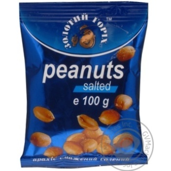 Snack peanuts Zolotyy horikh salt 100g - buy, prices for MegaMarket - photo 1