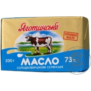 Масло Яготинское Селянское сладкосливочное 73% 200г купить, цены на МегаМаркет - фото 1