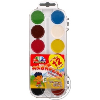 Water-colour Gamma Akvarel 12colors for drawing - buy, prices for MegaMarket - photo 1
