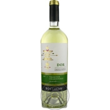 Вино Bostavan Traminer Chardonnay біле сухе 0.75л x6 купити, ціни на МегаМаркет - фото 1