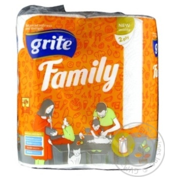 Рушники Grite паперові Family Mix 2шт х14 купити, ціни на МегаМаркет - фото 1