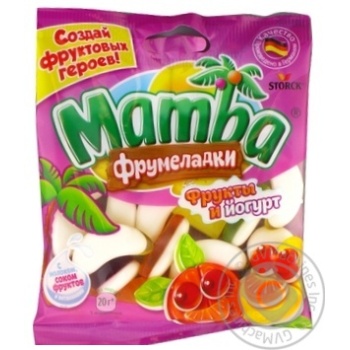 Цукерки жувальні Mamba Фрумеладки Фрукти і йогурт 72г купити, ціни на МегаМаркет - фото 3