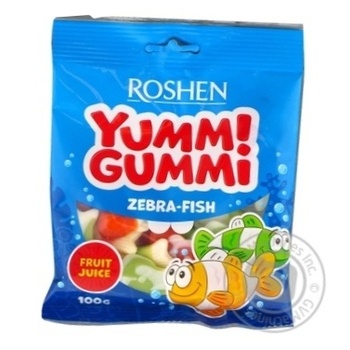 Цукерки желейні Roshen Yummi Gummi Zebra-Fish 100г купити, ціни на МегаМаркет - фото 2
