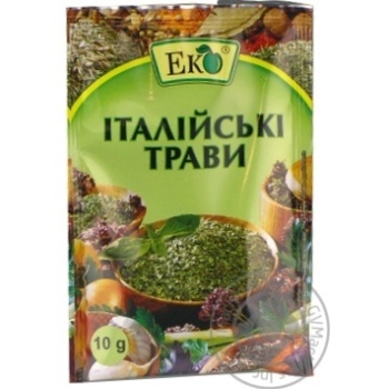Приправа Еко Італійські трави 10г купити, ціни на МегаМаркет - фото 1