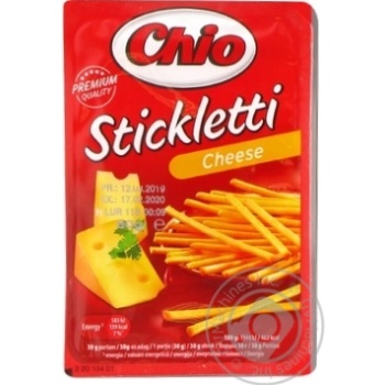 Соломка Chio Stickletti зі смаком сиру 80г купити, ціни на МегаМаркет - фото 1