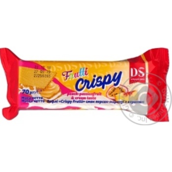Вафлі Домашнє свято Crispy Frutti смак персик маракуї з вершками 70г купити, ціни на МегаМаркет - фото 1
