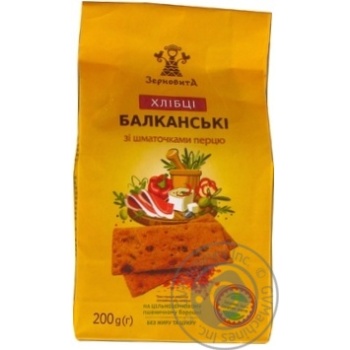 Хлебцы Зерновита Балканские с кусочками перца 200г купить, цены на МегаМаркет - фото 1