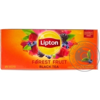 Чай Lipton Forest Fruit чорний з гранулами ягід в пакетиках 25*1,8г купити, ціни на МегаМаркет - фото 1