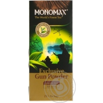 Чай Мономах Exclusive Gun Powder зелений 25х1.5г х18 купити, ціни на МегаМаркет - фото 1