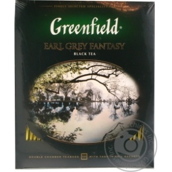 Tea Greenfield Earl grey with oil of bergamot black packed 100pcs 200g - buy, prices for MegaMarket - photo 1