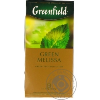 Чай Greenfield зелений Green Melisa 25шт*1.5г купити, ціни на МегаМаркет - фото 1