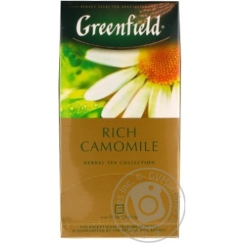 Чай Greenfield трав'яний Rich Camomile 25шт*1.5г купити, ціни на МегаМаркет - фото 1