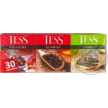 Набор чая Tess Pleasure+Sunrise+Lime 30*1.5г купить, цены на МегаМаркет - фото 1