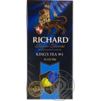 Чай чорний Richard King's Tea №1 в пакетиках 25шт*2г купити, ціни на МегаМаркет - фото 1