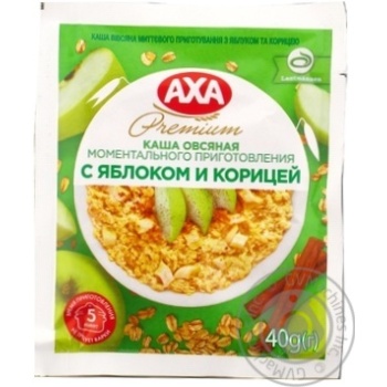Каша АХА вівсяна з яблуком і корицею швидкого приготування 40г купити, ціни на МегаМаркет - фото 1