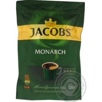 Кава Jacobs Monarch розчинна 280г купити, ціни на МегаМаркет - фото 1