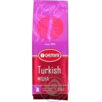 Кава Gemini Turkish мелена 250г х12 купити, ціни на МегаМаркет - фото 1