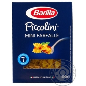 Макарони Barilla Piccolini Mini Farfalle 500г х12 купить, цены на МегаМаркет - фото 1