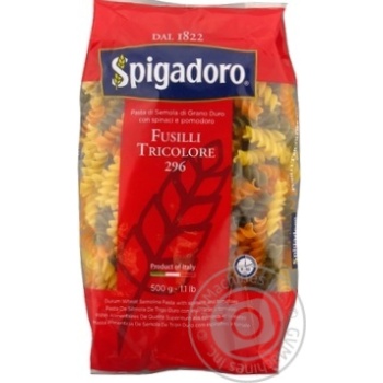 Макаронные изделия Spigadoro Fusilli tricolore 296 500г купить, цены на МегаМаркет - фото 1