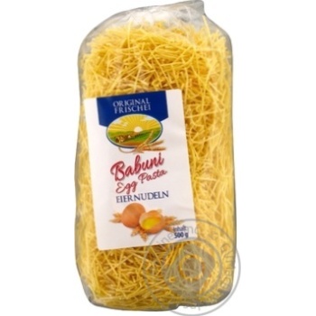 Макаронные изделия яичные Babuni Egg Вермишель 500г купить, цены на МегаМаркет - фото 1