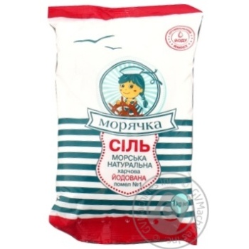 Сіль Морячка морська йодована 1кг купити, ціни на МегаМаркет - фото 1