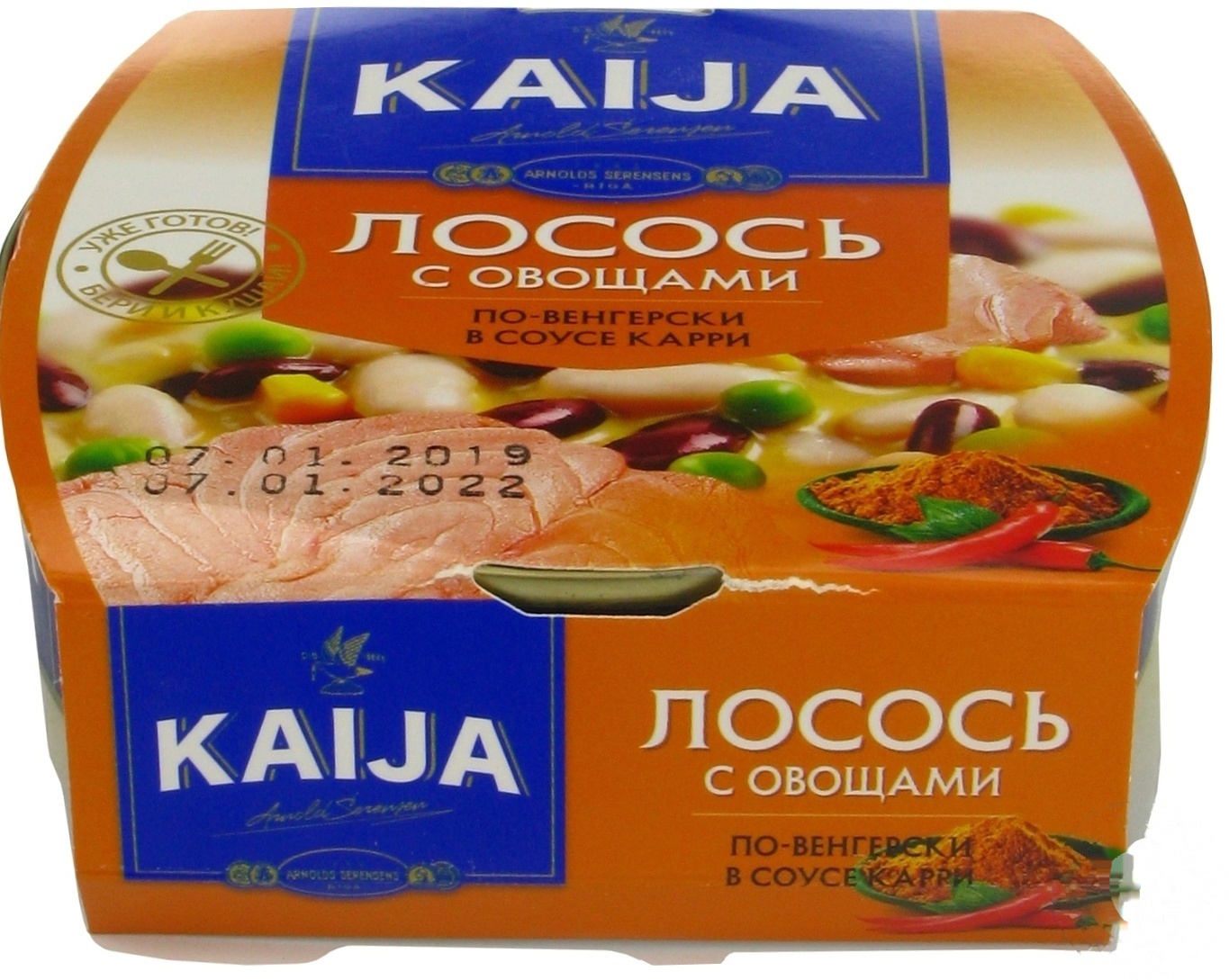 

Лосось Kaija по-угорски с овощами в соусе карри 220г