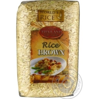 Groats rice World's rice brown 500g - buy, prices for MegaMarket - photo 1